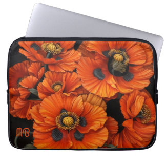 Capa Para Notebook Beleza Radiante Ousada Floral de Papoula Laranja A
