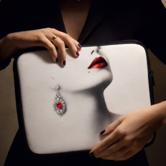 Capa Para Notebook Beleza Silenciosa – Arte em Carvão Monocromático c