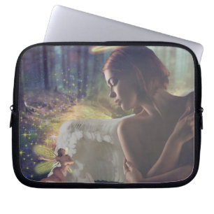 Capa Para Notebook Belo Anjo com a Fada Fantasy Art