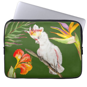 Capa Para Notebook Belo desenho de papagaio de aquarela