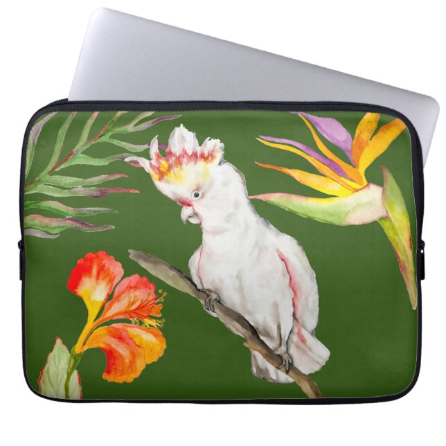 Capa Para Notebook Belo desenho de papagaio de aquarela (Frente)