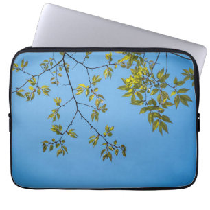 Capa Para Notebook belo galho com abraço verde e amarelo