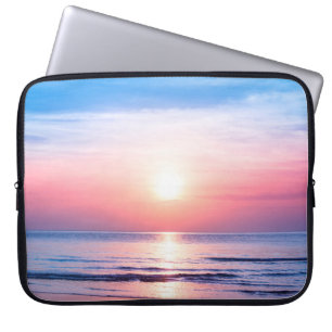 Capa Para Notebook Belo nascer do sol da manhã, mar azul, céu cor-d