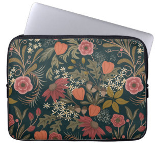 Capa Para Notebook Belo padrão floral colorido vintage