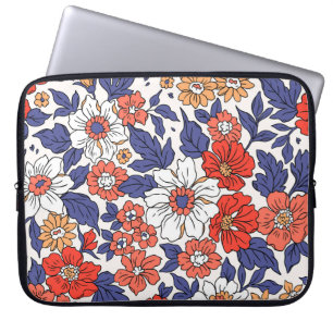 Capa Para Notebook Belo padrão floral vintage em pequeno realisti