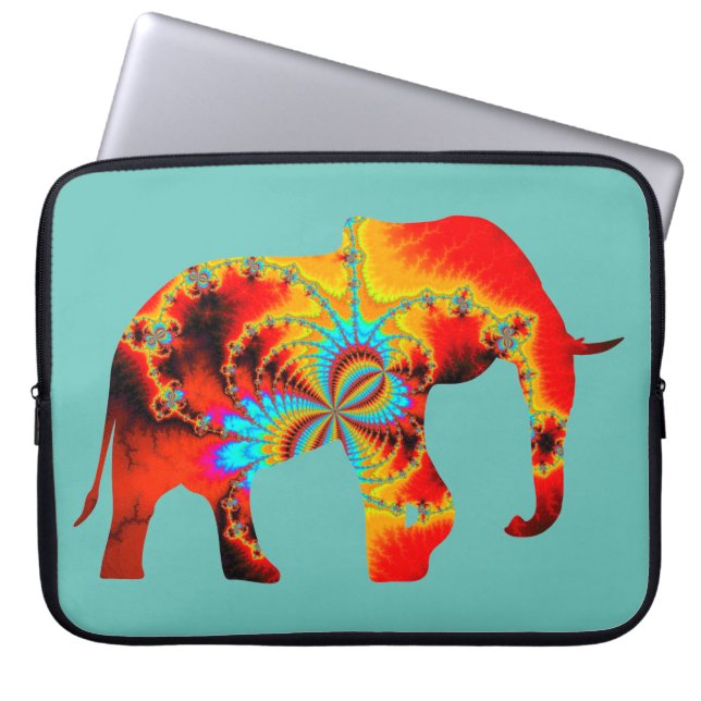 Capa Para Notebook Bem-Estar Animal - Silhueta Elefante Fractal 1 (Frente)
