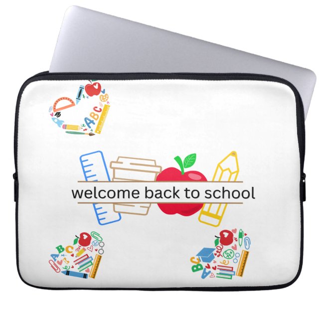 Capa Para Notebook Bem-vindo de Volta às Material Escolar e Ilustraçõ (Frente)