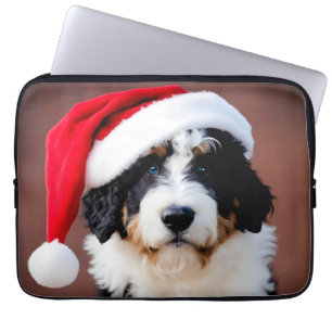 Capa Para Notebook Bernedoodle Christmas