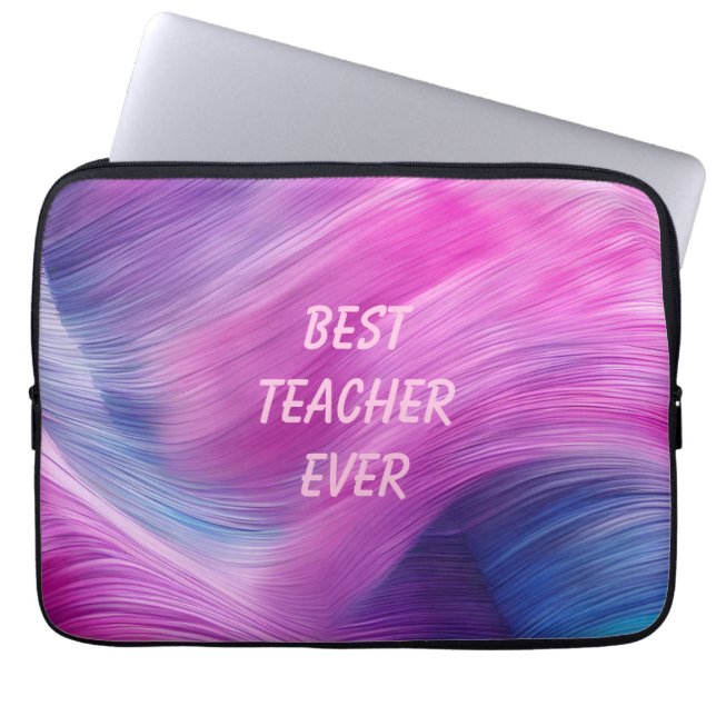 Capa Para Notebook Best Teacher Ever Pastel Swirl (Frente)