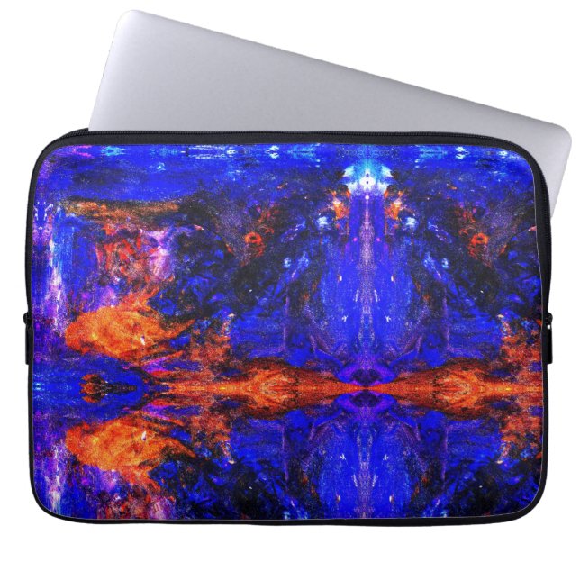 Capa Para Notebook Besta Azul Correndo Fogo (Frente)