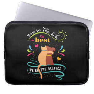 Capa Para Notebook Besties Cat and Dog Engraçado Cotação