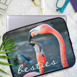 Capa Para Notebook Besties Fotográficas de Amigos Flamingo Rosa
