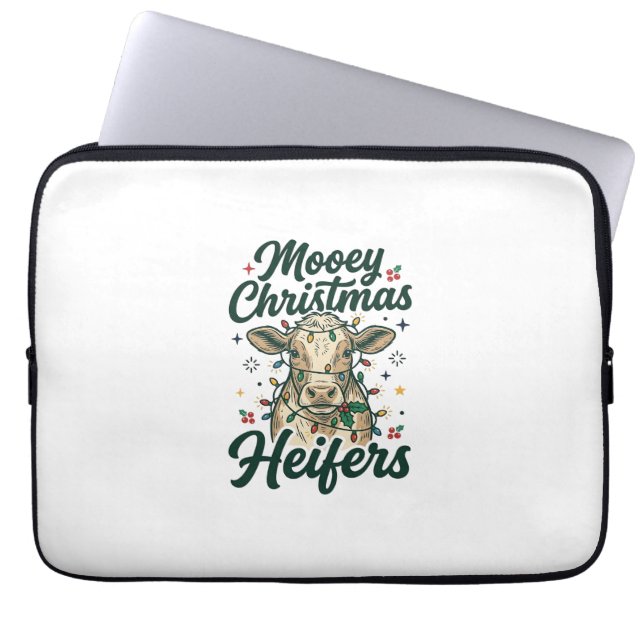 Capa Para Notebook Bezerros Natal Mooey Design Natal de Vaca Engraçad (Frente)