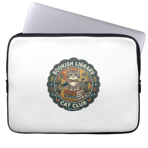 Capa Para Notebook Biblioteca Felina Livresca Arte Vetorial POD - Lib