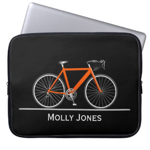 Capa Para Notebook Bicicleta Rosa Neon com Nome em Preto