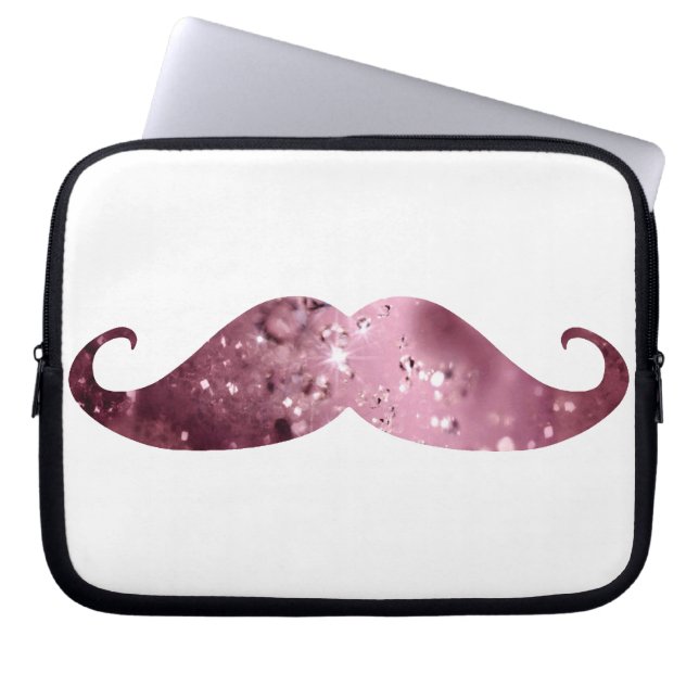 Capa Para Notebook Bigode cor-de-rosa engraçado de Bling (Frente)