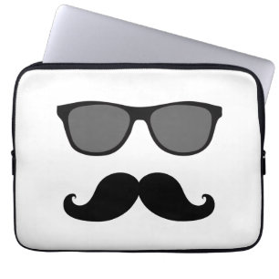 Capa Para Notebook Bigode engraçado, a bolsa de laptop preta dos