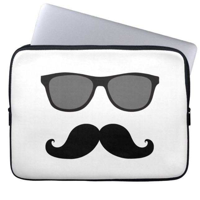 Capa Para Notebook Bigode engraçado, a bolsa de laptop preta dos (Frente)