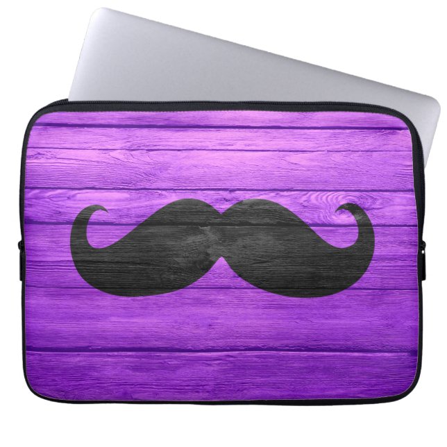 Capa Para Notebook Bigode Negro em Madeira Violeta (Frente)