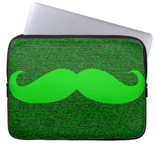 Capa Para Notebook Bigode verde engraçado