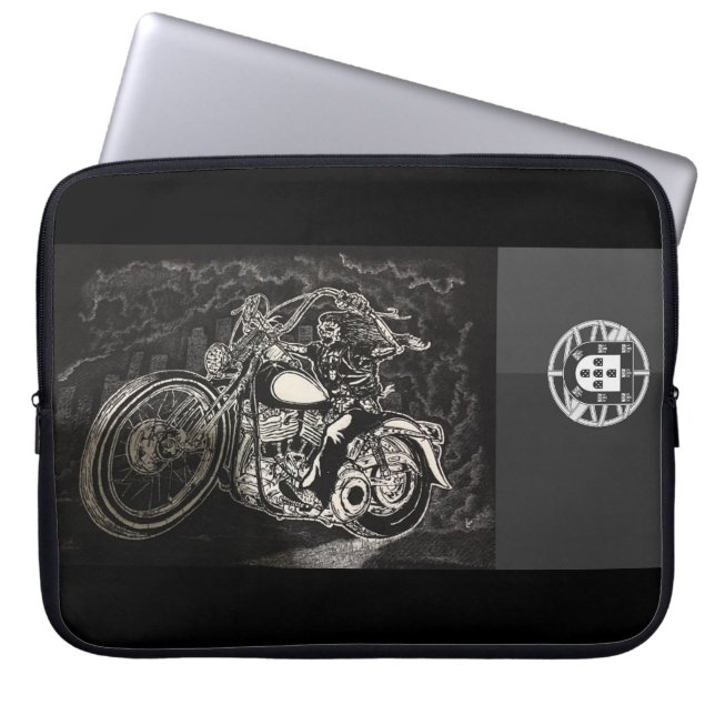 Capa Para Notebook Biker Arte Portuguesa (Frente)