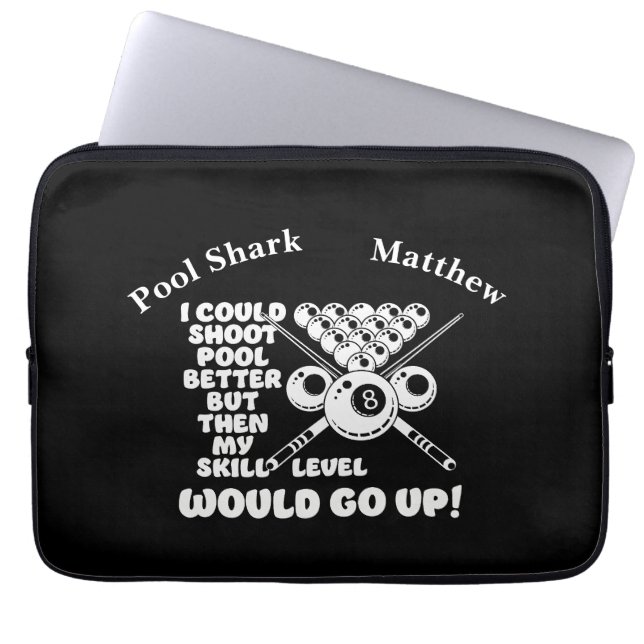 Capa Para Notebook Billiards dizendo sobre nível de habilidade e melh (Frente)