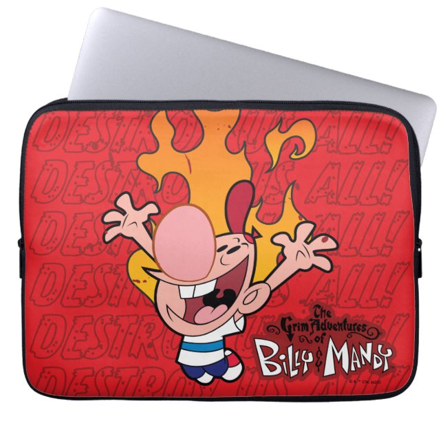 Capa Para Notebook Billy & Mandy - Destrua Todos Nós (Frente)