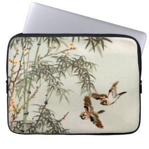 Capa Para Notebook Birds Bamboo Asian Japonês Vintage