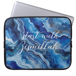 Capa Para Notebook Bismillah Blue Agate Neoprene 15 in