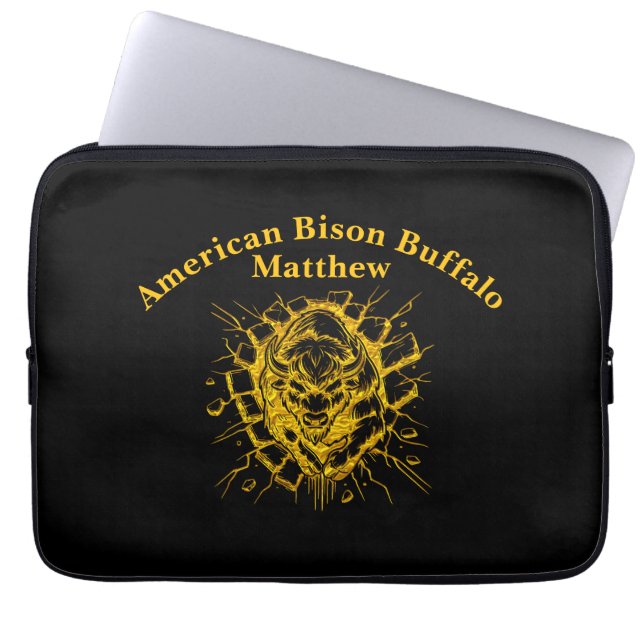 Capa Para Notebook Bison quebra por uma parede em um monitor dinâmico (Frente)