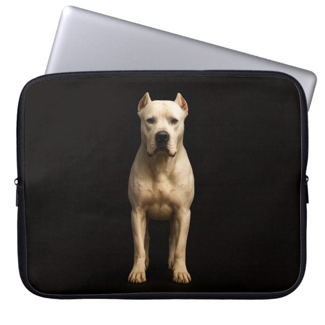 Capa Para Notebook Black 4 Luxe Laptop Sleeve, Bold Dogo Argentino (Frente)