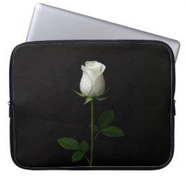 Capa Para Notebook Black 4 Luxe Laptop Sleeve, Pure White Rose