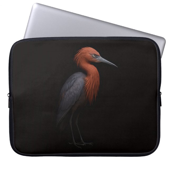 Capa Para Notebook Black 4 Luxe Laptop Sleeve, Reddish Egret (Frente)