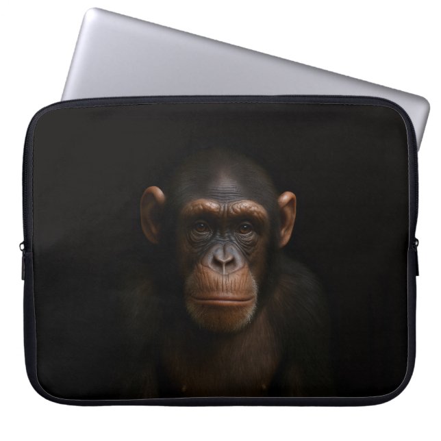 Capa Para Notebook Black 4 Luxe Laptop Sleeve, Serene Chimpanzee (Frente)