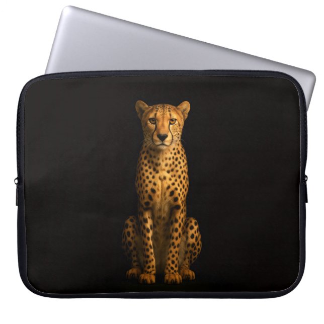 Capa Para Notebook Black 4 Luxe Laptop Sleeve, Sleek Cheetah (Frente)