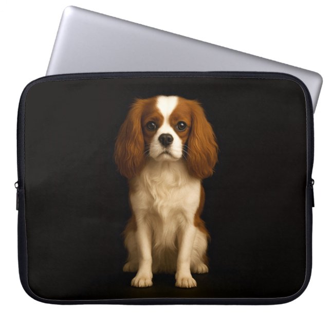 Capa Para Notebook Black 4 Luxe Laptop Sleeve, Sweet Cavalier Spaniel (Frente)