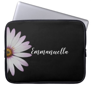 Capa Para Notebook Black and White Flower Name Laptop Sleeve