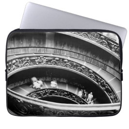 Capa Para Notebook Black and White Spiral Staircase