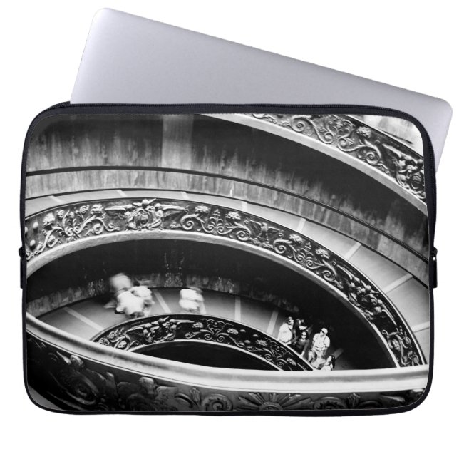Capa Para Notebook Black and White Spiral Staircase (Frente)