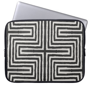 Capa Para Notebook Black Maze African Impressão White Leather Look