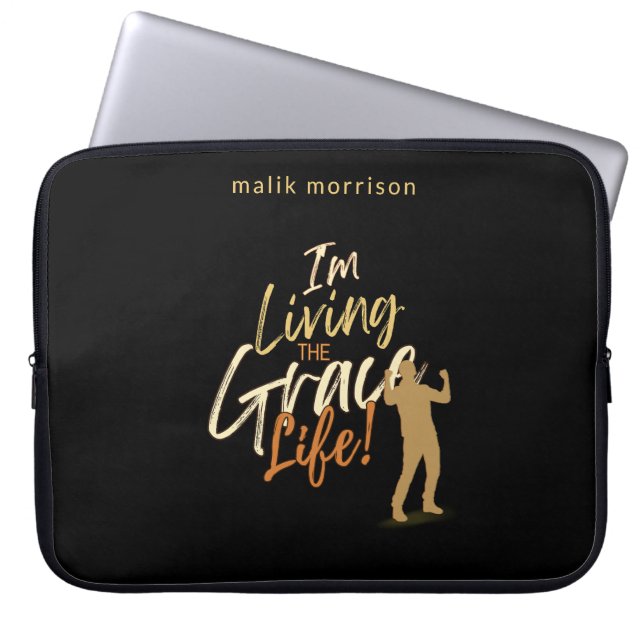 Capa Para Notebook Black Modern Grace Life Script Male Silhouette (Frente)