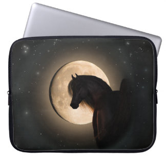 Capa Para Notebook Black Moon Shine Horse Laptop Sleeve