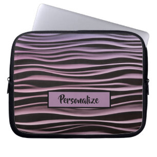 Capa Para Notebook Black Purple Modern Tech Waves Personalize