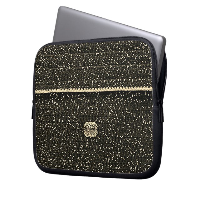 Capa Para Notebook Black Silver Artisan Crochet Impressão Eletrônicos (Frente Esquerda)