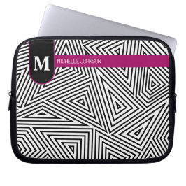 Capa Para Notebook Black White Triangle Pattern Laptop Case