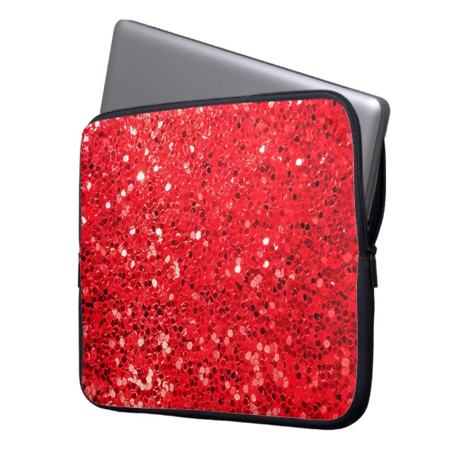 Capa Para Notebook Bling de brilho vermelho (Frente Esquerda)