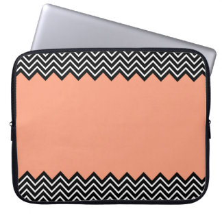 Capa Para Notebook Bloco coral Chevron da cor