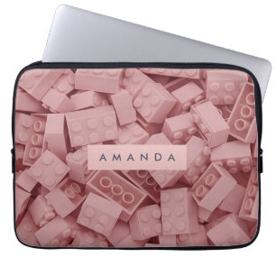Capa Para Notebook Bloco de Construção Rosa Pastel Personalizado