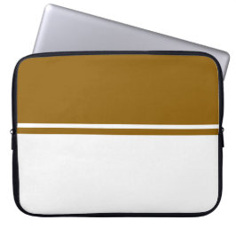 Capa Para Notebook Bloco de cor branca castanha Ouro desportivo refin