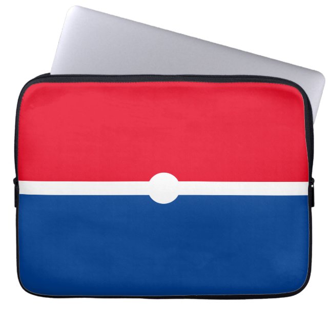 Capa Para Notebook Bloco de Cor Moderno Azul Vermelho Branco Patrióti (Frente)